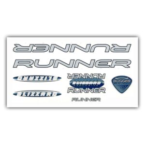 No Label | Fiets frame stickerset Runner Blizzard blauw