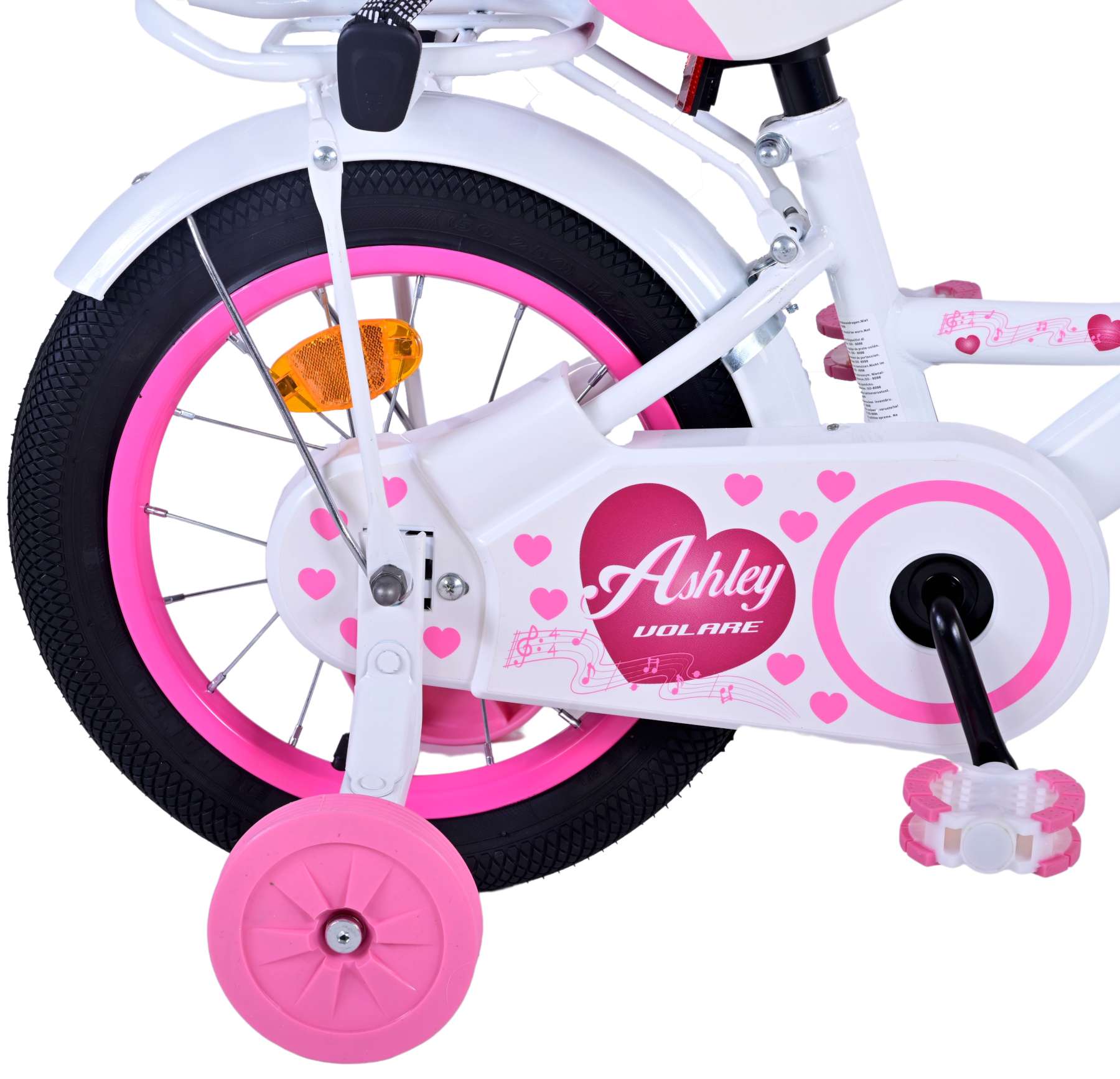 Volare | Meisjes Kinderfiets Ashley, 14 inch, Wit - Afbeelding 3