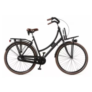Avalon | Dames Transportfiets Cargo, 28 Inch, 50 cm, 3 versnellingen, Terugtraprem, Mat Zwart