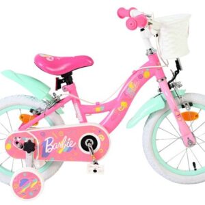 Mattel | Barbie Meisjes Kinderfiets, 14 inch, Roze, Twee handremmen