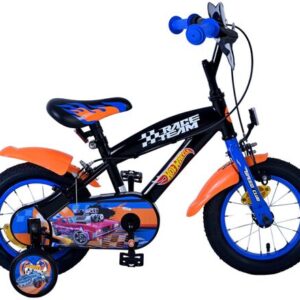 Mattel | Jongens Kinderfiets HotWheels, 12 inch, Zwart Oranje Blauw, Twee handremmen