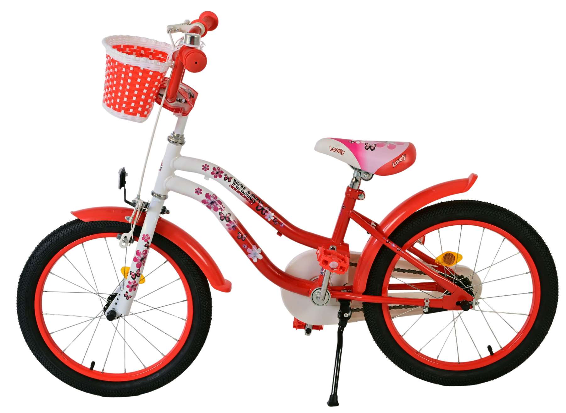 Volare | Meisjes Kinderfiets Lovely, 18 inch, Rood - Afbeelding 6