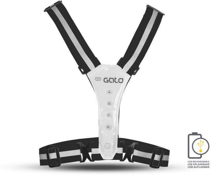 Safer Sportvest led usb Antraciet one-size