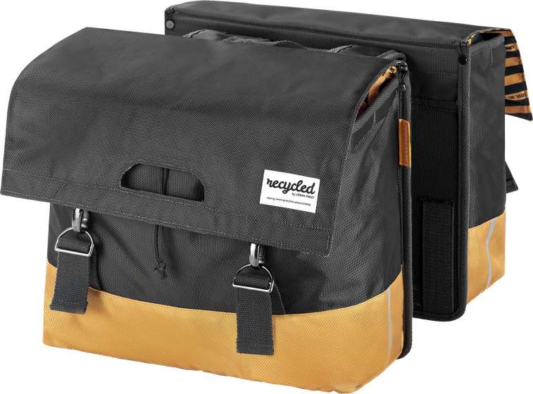 Urban Proof | Dubbele Fietstas Gerecycled Pet 40 liter Golden Yellow