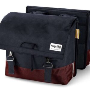 Urban Proof | Gerecyclede Dubbele Fietstas 40 Liter Bordeaux/grijs